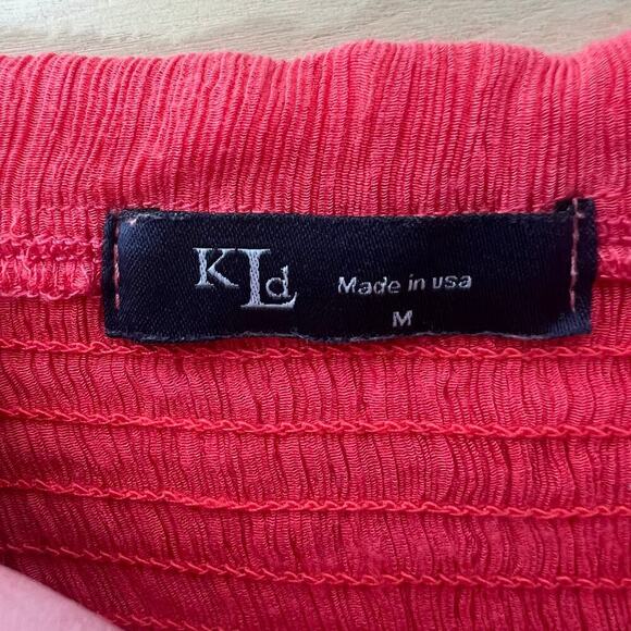 SLD Women's Coral Smocked Tiered Maxi Dress Tie Straps Size Medium Santorini - Picture 7 of 7